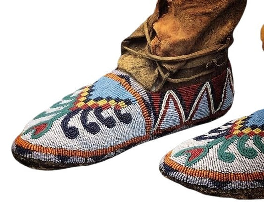 Native American Style Handmade Beaded Powwow Dance Moccasin PMC800