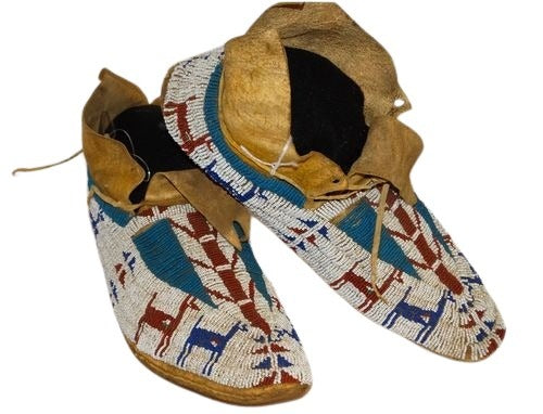 Native American Style Handmade Beaded Powwow Dance Moccasin PMC813