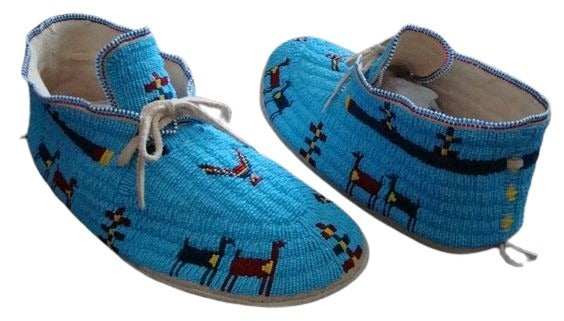Native American Style Handmade Beaded Powwow Dance Moccasin PMC816