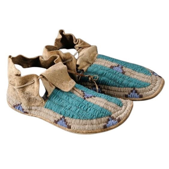 Native American Style Handmade Beaded Powwow Dance Moccasin PMC817