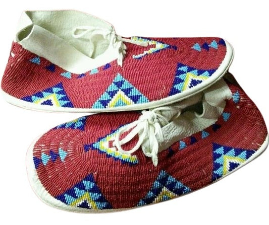 Native American Style Handmade Beaded Powwow Dance Moccasin PMC821