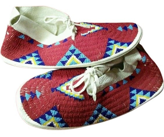 Native American Style Handmade Beaded Powwow Dance Moccasin PMC821