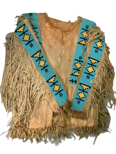 Native American Style Handmade Powwow Beaded War Shirt PWS1187