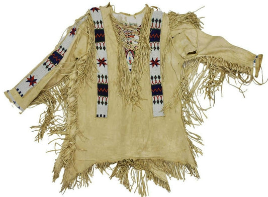 Native American Style Handmade Powwow Beaded War Shirt PWS1814