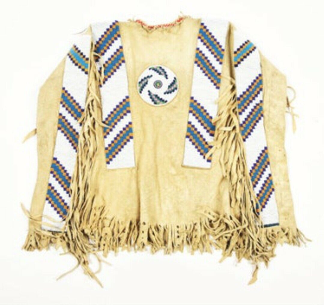 Native American Style Handmade Powwow Beaded War Shirt PWS1886