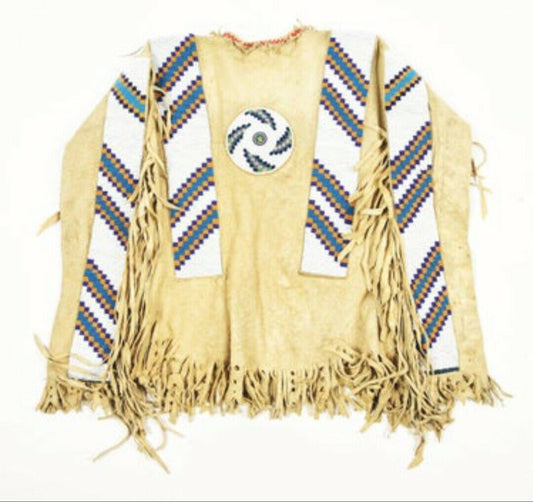 Native American Style Handmade Powwow Beaded War Shirt PWS1886