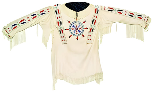 Native American Style Handmade Powwow Beaded War Shirt PWS1893