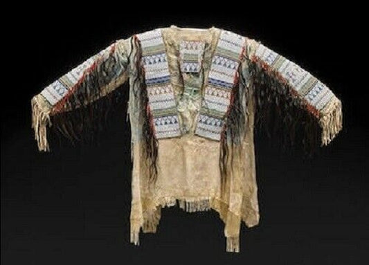 Native American Style Handmade Powwow Beaded War Shirt PWS3139