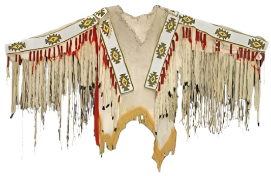 Native American Style Handmade Powwow Beaded War Shirt PWS3147