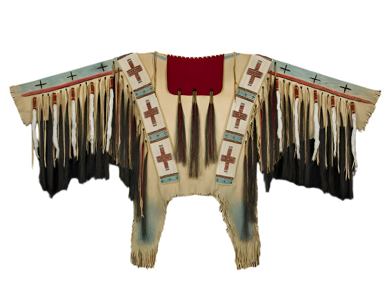 Native American Style Handmade Powwow Beaded War Shirt PWS3149