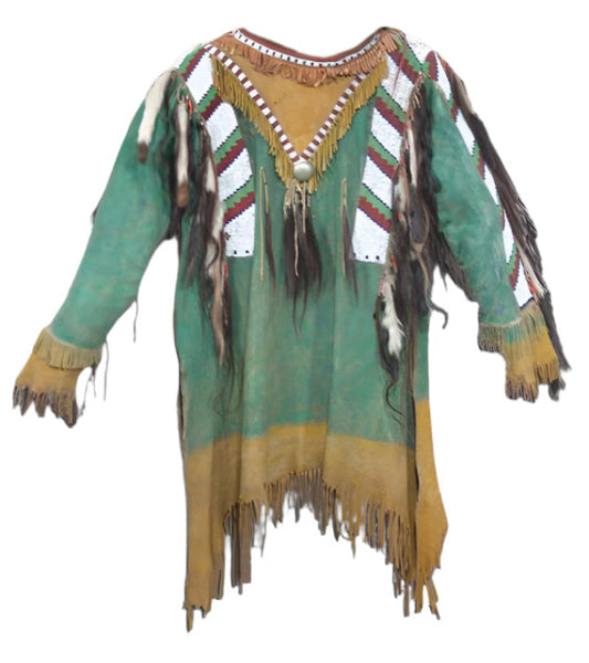 Native American Style Handmade Powwow Beaded War Shirt PWS3152