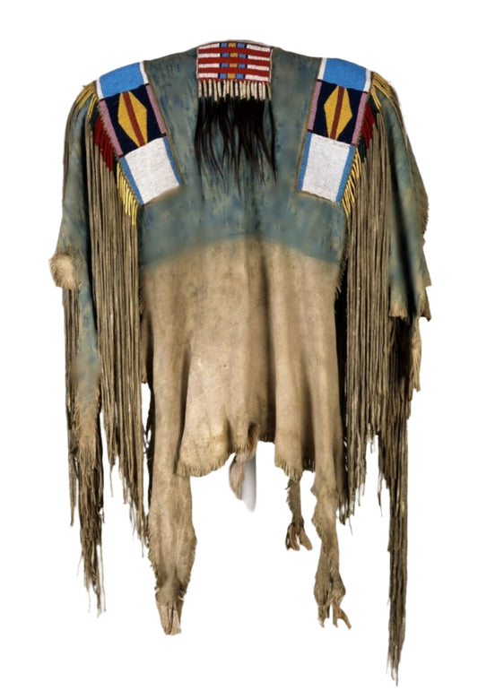 Native American Style Handmade Powwow Beaded War Shirt PWS3159