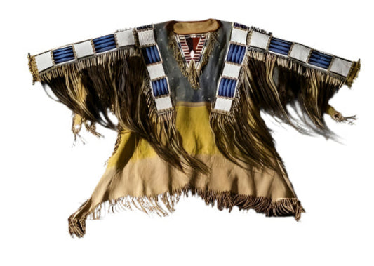Native American Style Handmade Powwow Beaded War Shirt PWS3171