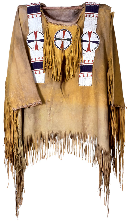 Native American Style Handmade Powwow Beaded War Shirt PWS3191