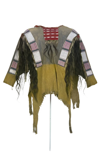Native American Style Handmade Powwow Beaded War Shirt PWS3193