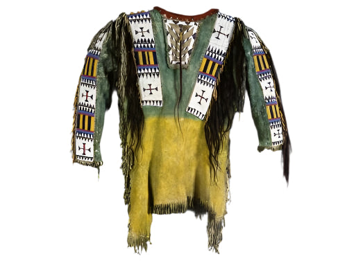 Native American Style Handmade Powwow Beaded War Shirt PWS3197