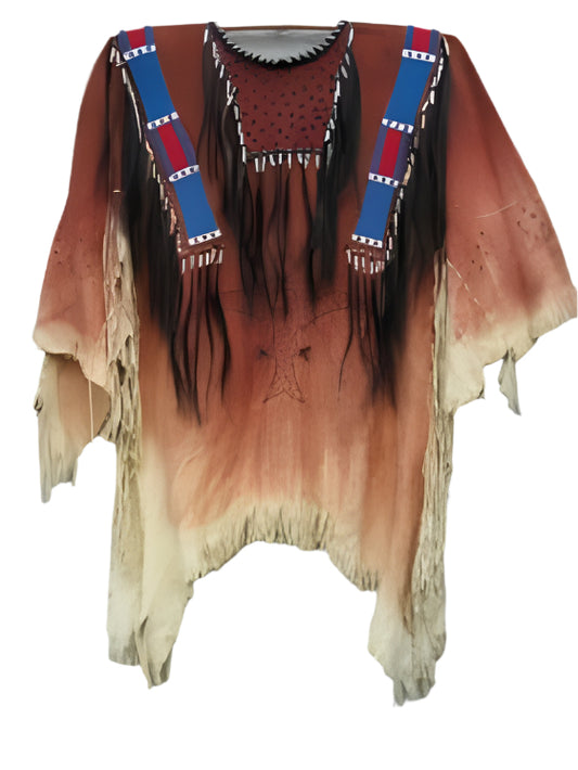 Native American Style Handmade Powwow Beaded War Shirt PWS3453