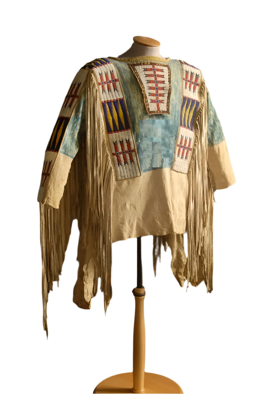 Native American Style Handmade Powwow Beaded War Shirt PWS3527