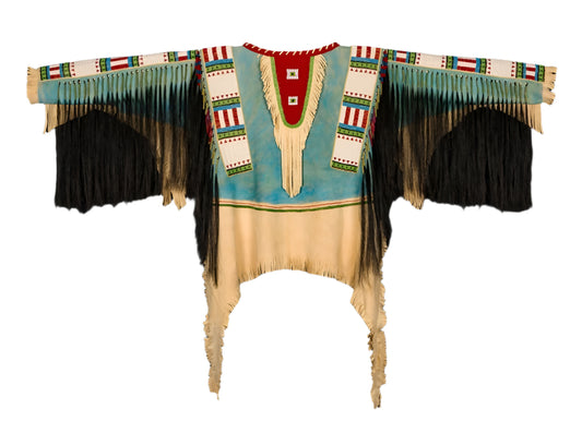 Native American Style Handmade Powwow Beaded War Shirt PWS3819