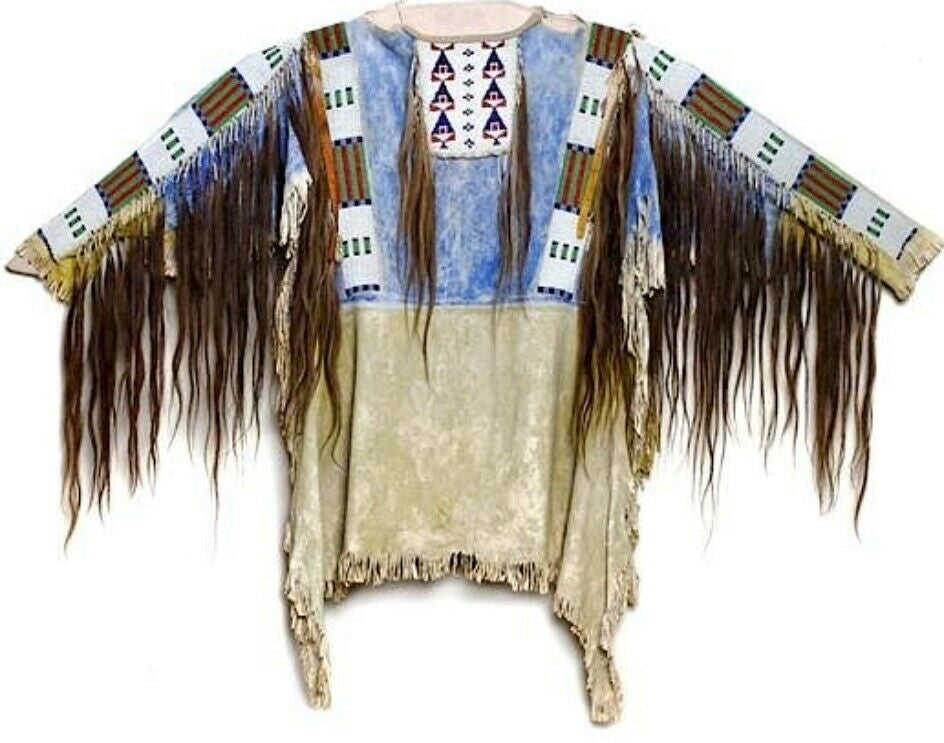 Native American Style Handmade Powwow Beaded War Shirt PWS3829