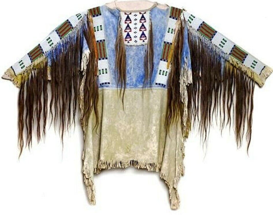 Native American Style Handmade Powwow Beaded War Shirt PWS3829
