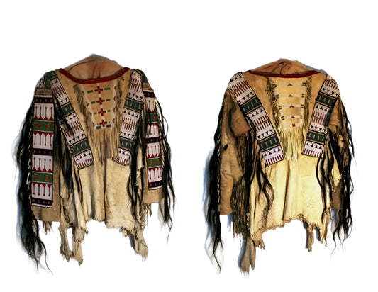 Native American Style Handmade Powwow Beaded War Shirt PWS3833