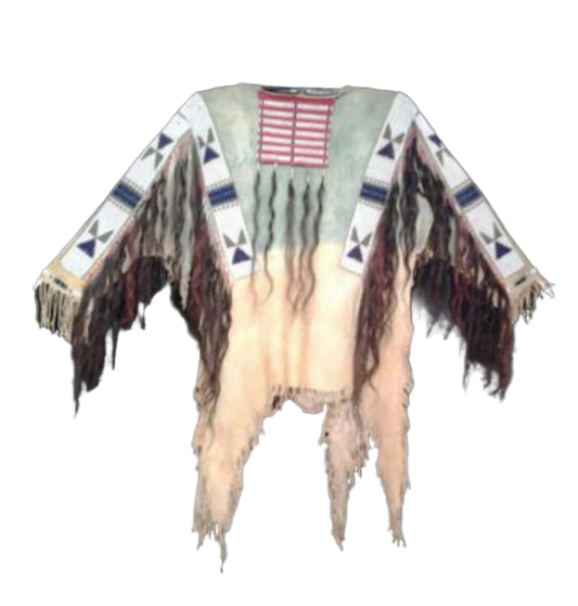 Native American Style Handmade Powwow Beaded War Shirt PWS3845