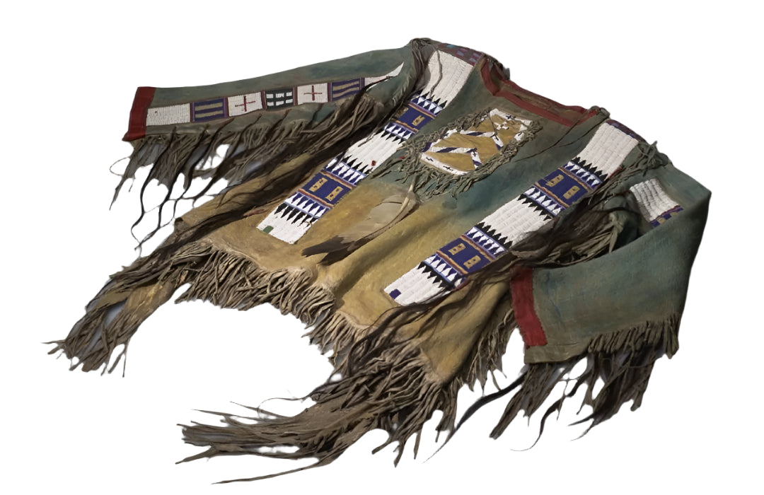 Native American Style Handmade Powwow Beaded War Shirt PWS3876