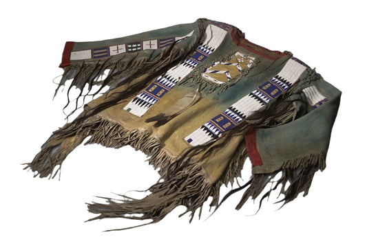 Native American Style Handmade Powwow Beaded War Shirt PWS3876