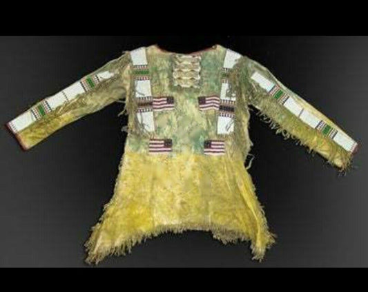 Native American Style Handmade Powwow Beaded War Shirt PWS3890